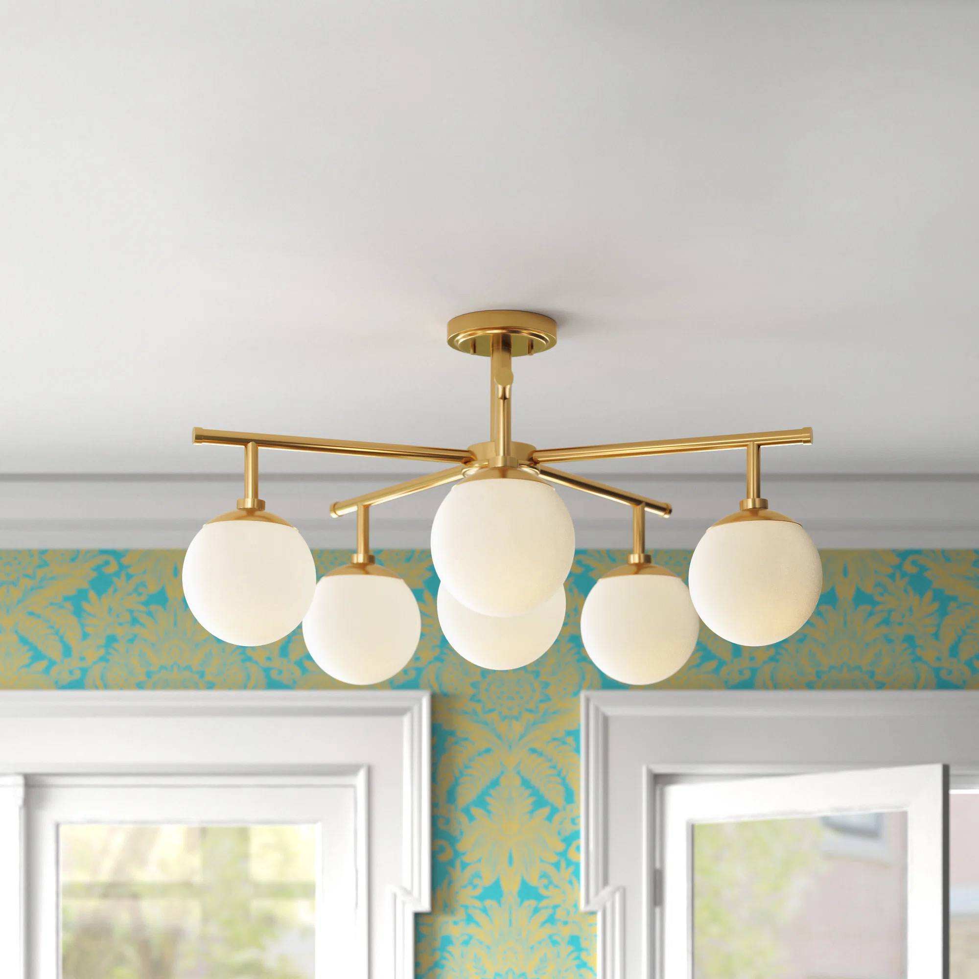 Bathesda Iron Semi Flush Mount | Wayfair North America