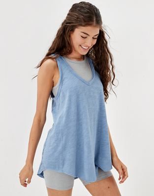 AE V-Neck Shirttail Tank Top | American Eagle Outfitters (US & CA)