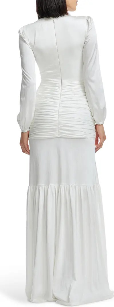 Lucille Pleated Ruched Long Sleeve Gown | Nordstrom