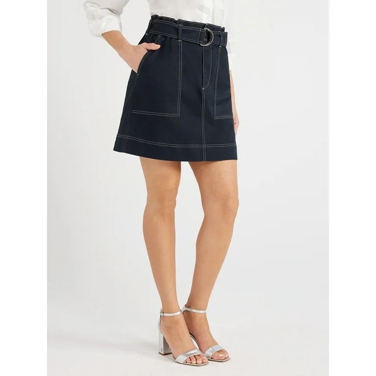 Free Assembly Women’s Paperbag Waist Mini Skirt, Sizes S-XXL | Walmart (US)