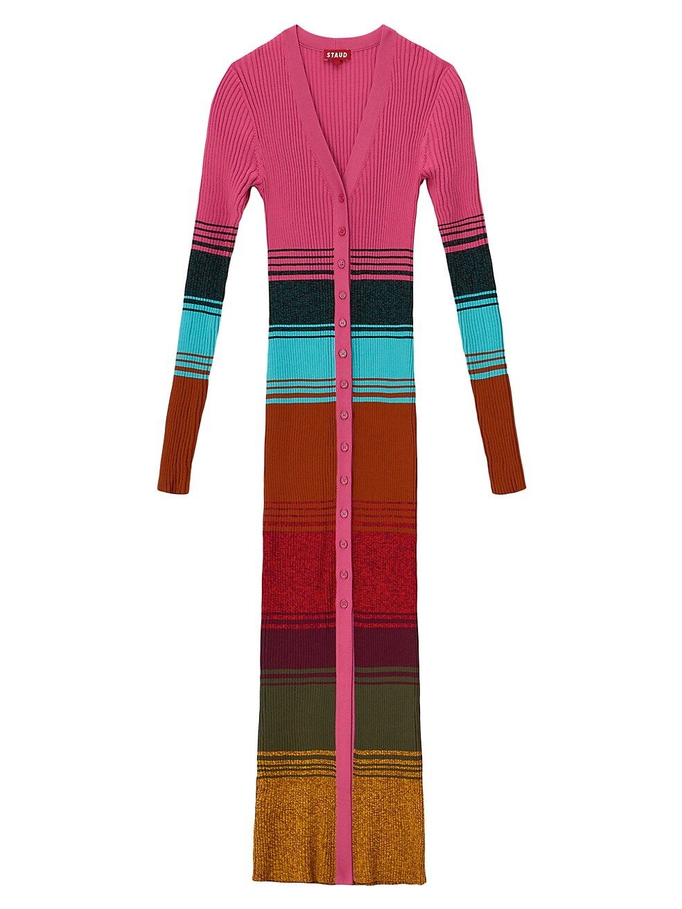 STAUD Shoko Rib-Knit Stripe Sweaterdress | Saks Fifth Avenue