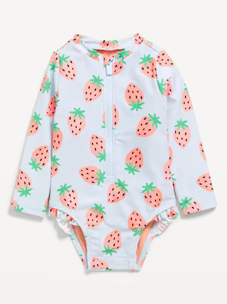 Textured Zip-Front Rashguard One-Piece Swimsuit for Baby | Old Navy (US)