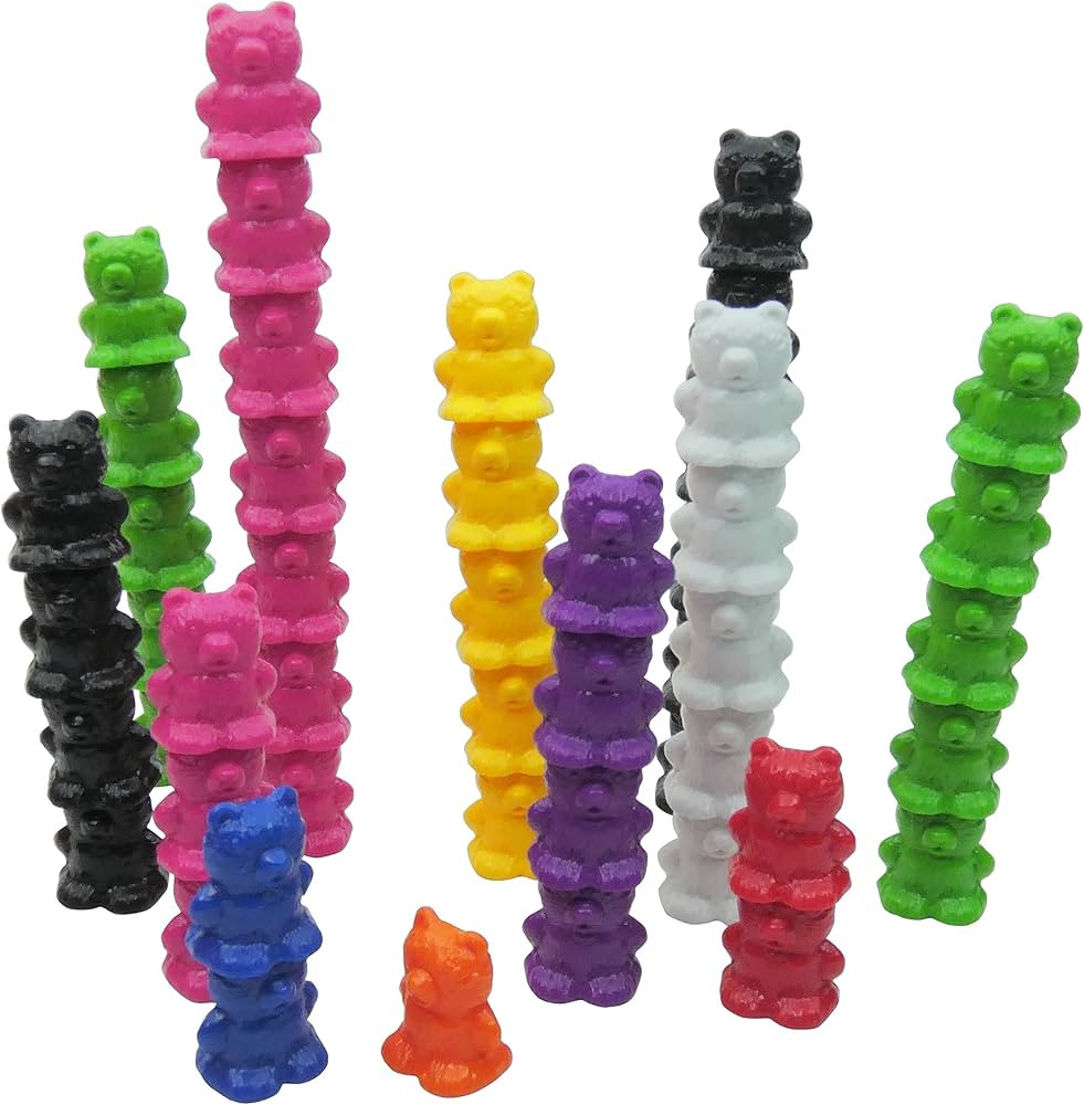 Skoolzy Rainbow Color Stacking Bears Toy_Building_Block 100 pcs Set, Color Matching Toys Sorting ... | Amazon (US)