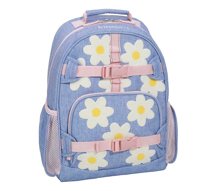 Mackenzie Blue Daisies Chenille Backpacks | Pottery Barn Kids