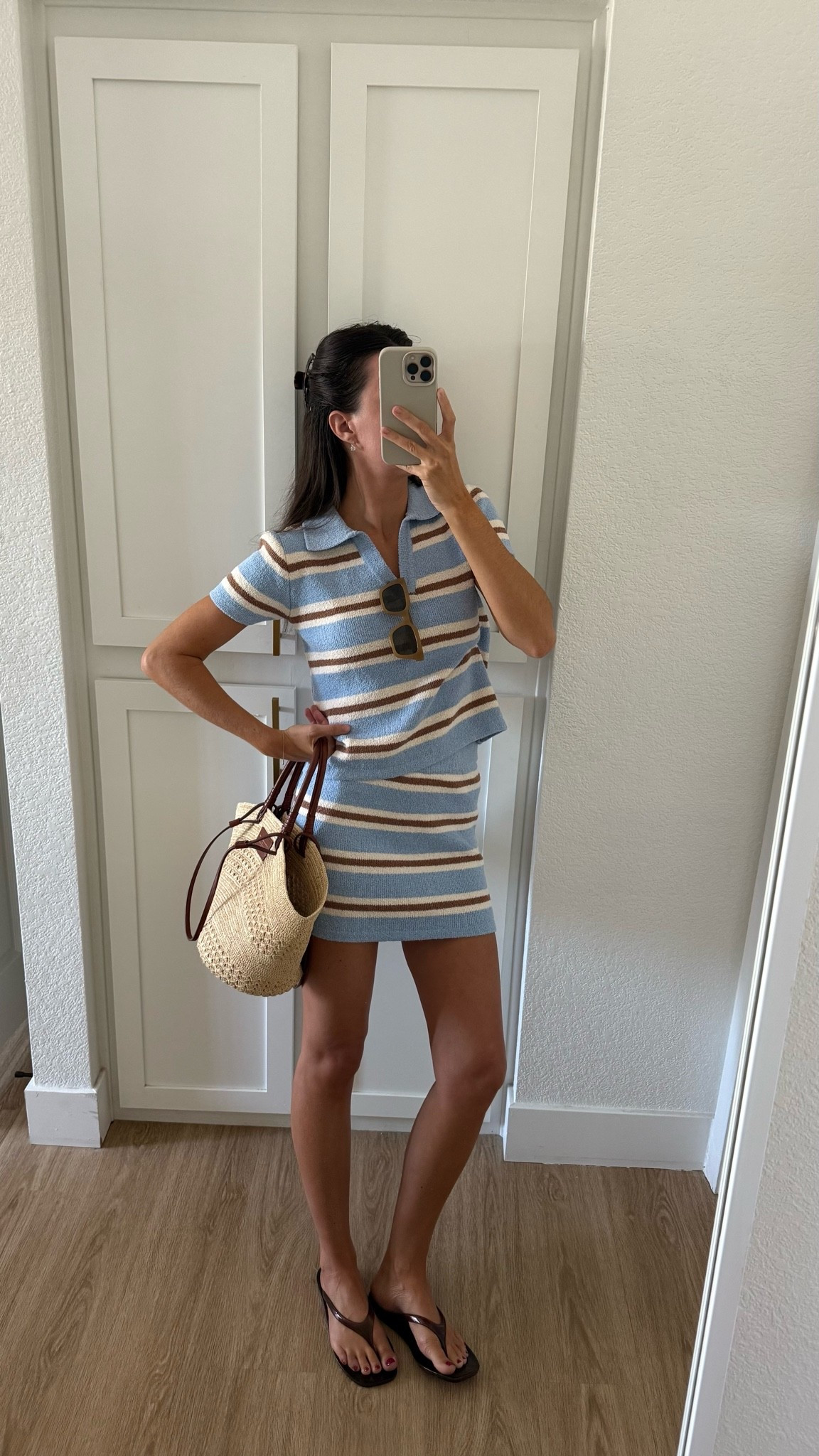 Wore to the pool! I am 5’7” wearing size XS in everything