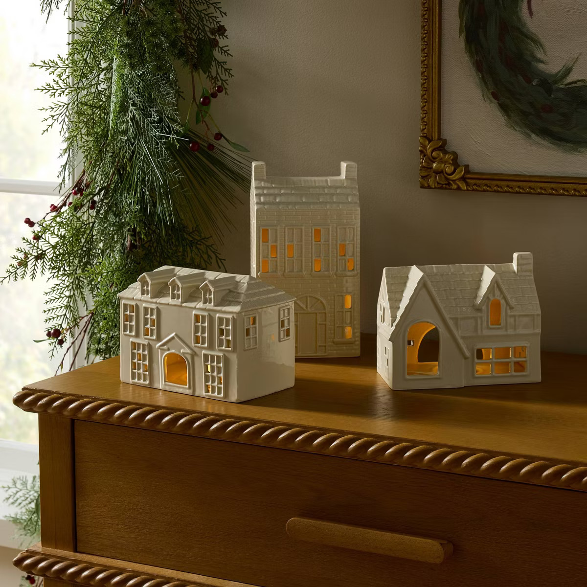 Set of 3 Ceramic Houses Beige - Threshold™ designed with Studio McGee | Target