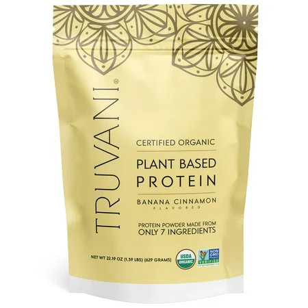 Truvani Vegan Pea Protein Powder | Banana Cinnamon | 20g Organic Plant Based Protein | 20 Servings | Keto | Gluten & Dairy Free | Low Carb | No Added Sugar | Walmart (US)