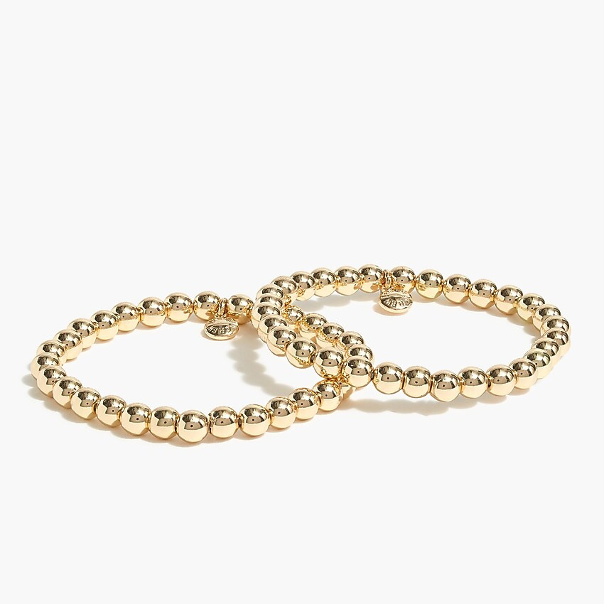 Gold beaded stretch bracelet set-of-two | J.Crew Factory
