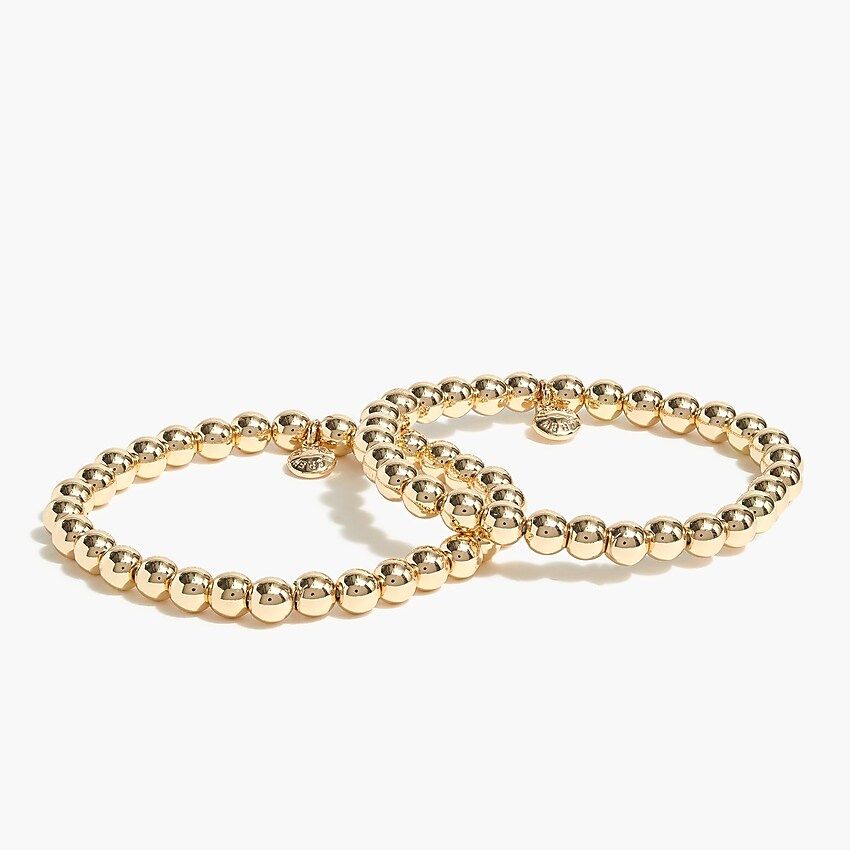 Gold beaded stretch bracelet set-of-two | J.Crew Factory