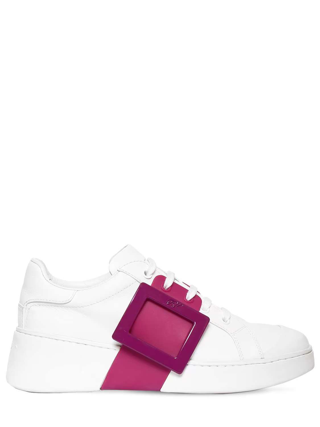 40MM VIV SKATE BUCKLED LEATHER SNEAKERS | Luisaviaroma