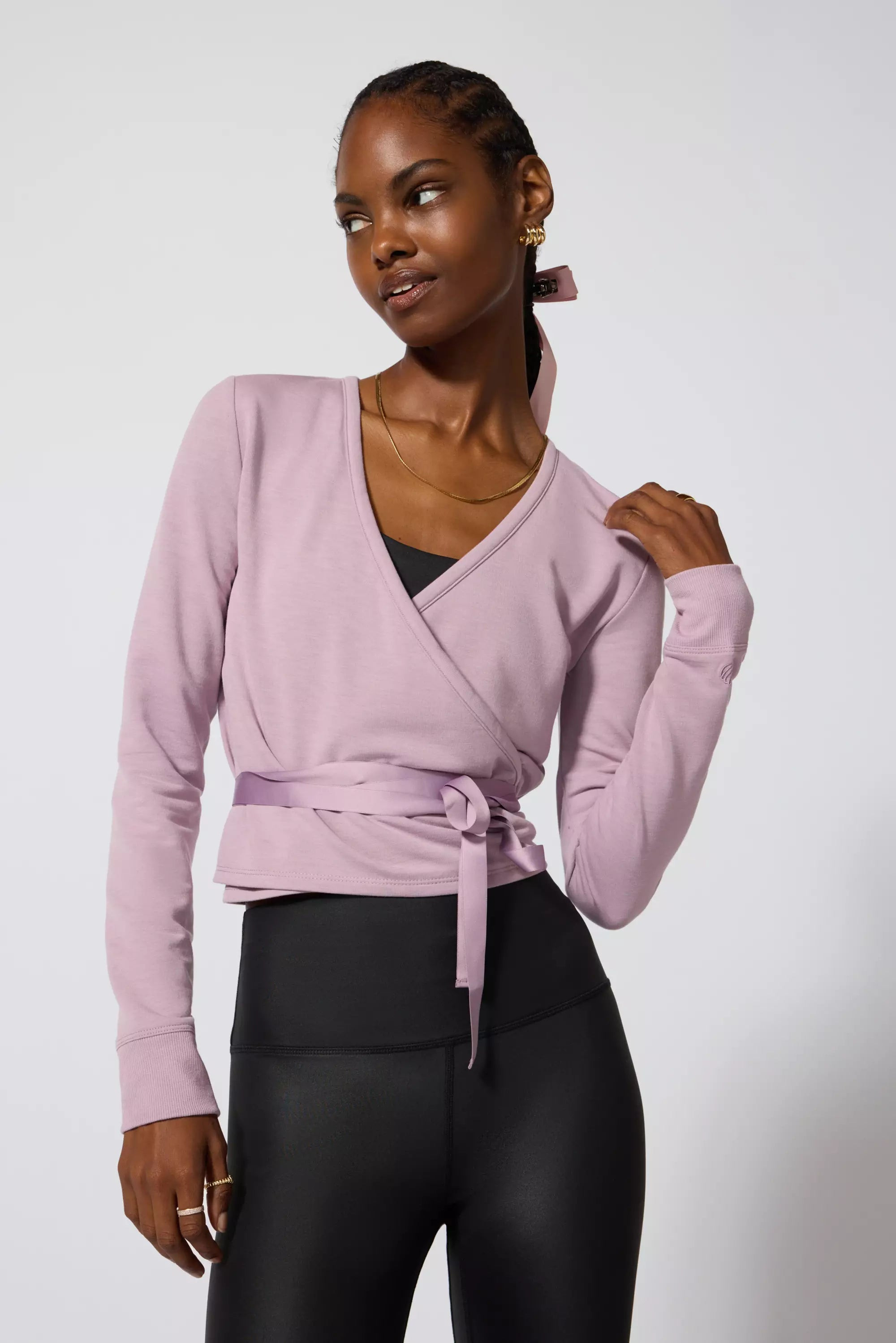 Ballet Wrap Sweatshirt - Sea Fog | MPG Sport