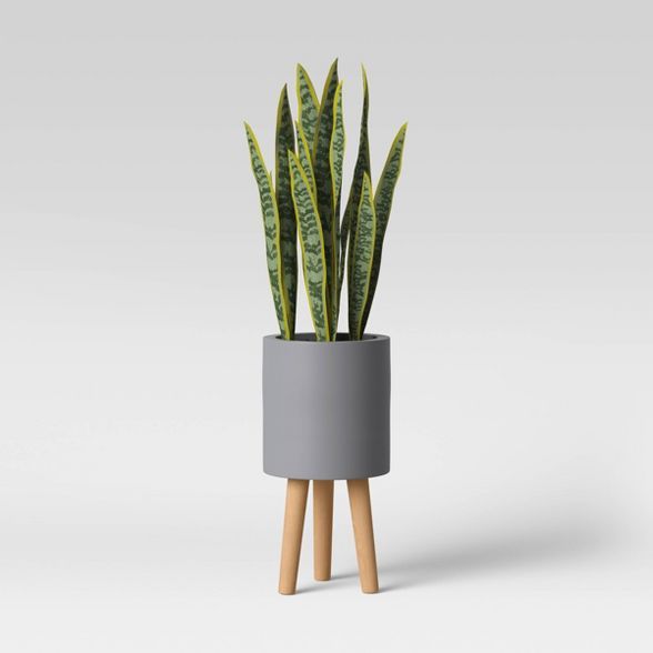 Faux Snake Floor Plant in Pot with Legs Gray/Green - Project 62™ | Target