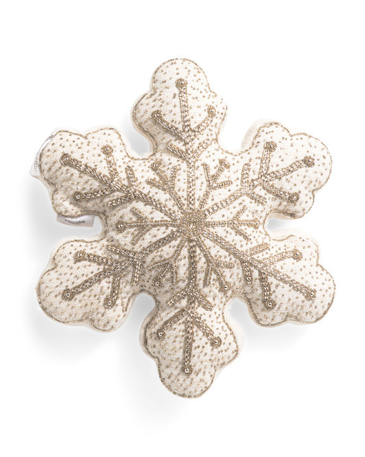 15x15 Snowflake Shaped Decorative Pillow | TJ Maxx