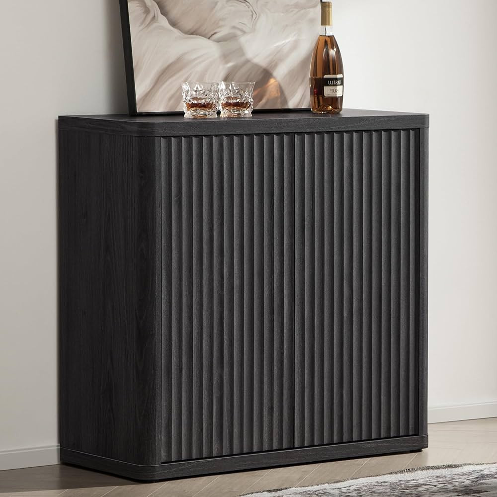 SICOTAS Buffet Cabinet with Storage Sideboard Accent Modern Credenza with Doors & Shelves Fluted ... | Amazon (US)