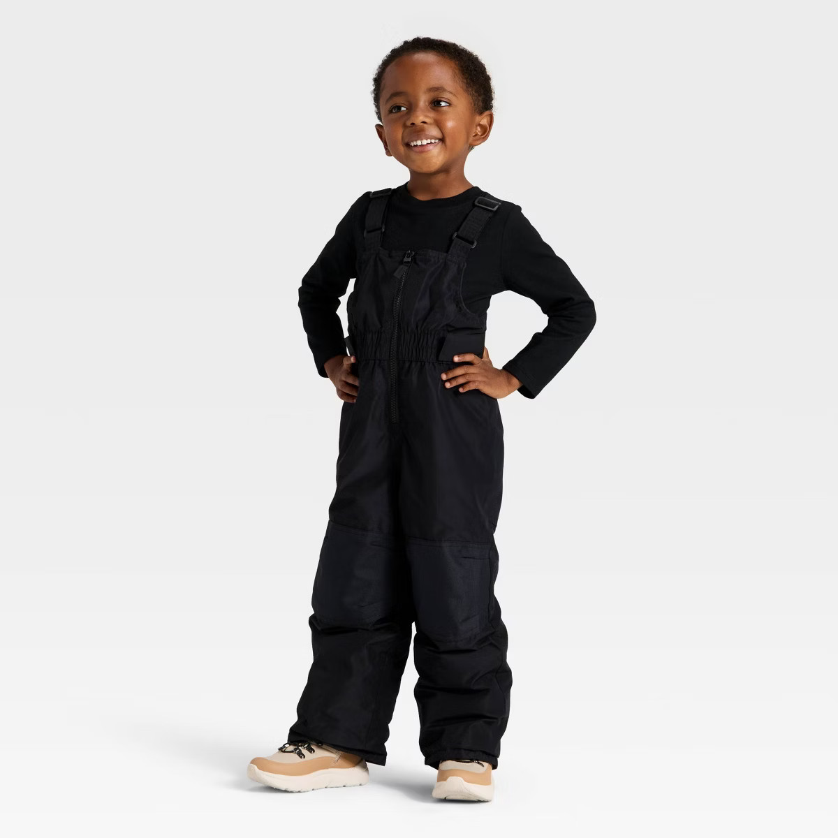 Toddler Solid Snow Bib - Cat & Jack™ Black | Target
