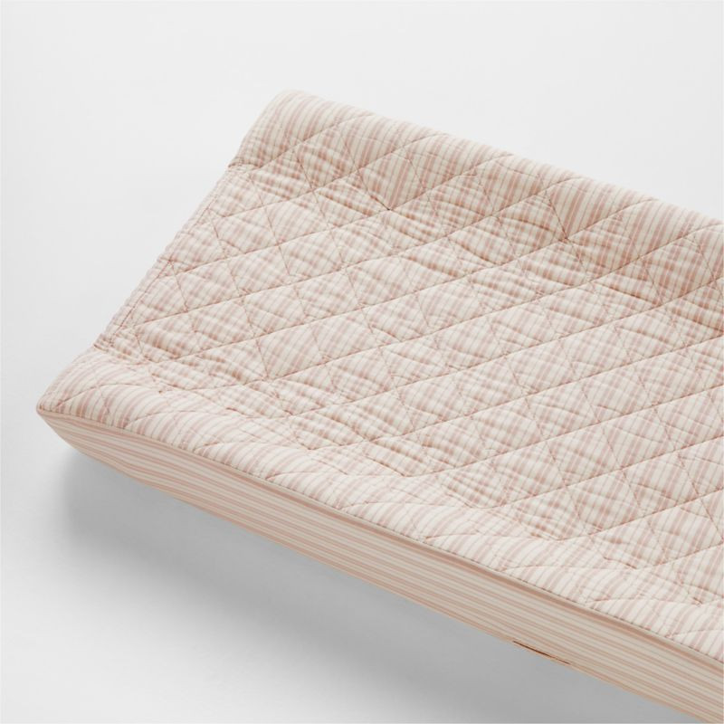 Frenchie Dusty Blush Organic Cotton Baby Changing Pad Cover by Leanne Ford | Crate & Kids | Crate & Barrel