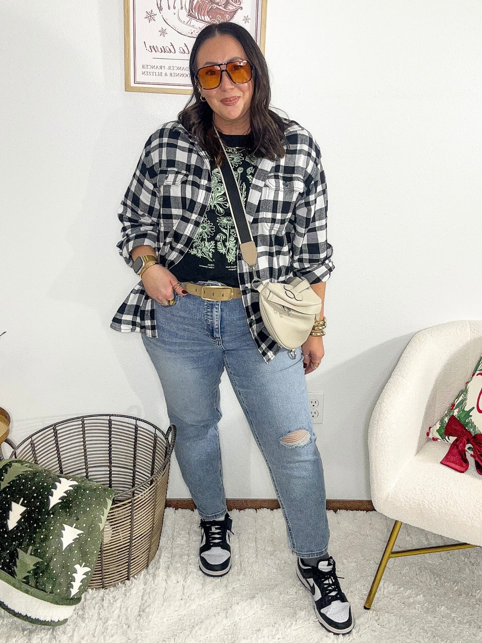 OOTD! Flannel on sale for $10! Large from the men’s section @walmart. XL graphic tee. On sale under $5! 16 regular mom jeans. On sale for $11.83!😱
XL belt. @nike sneakers run true to size. Extra 25% off at check out with code: STRONG 

#LTKootd #LTKOver40 #LTKSaleAlert