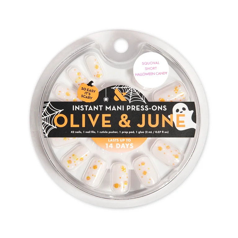 Olive & June Instant Mani Short Squoval Press-on Nails, Halloween Candy, 42 Pieces | Walmart (US)
