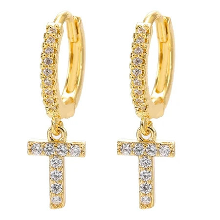 5 pairs* Unique Earrings For Women English Alphabet Earrings Diamond Zircon Jewelry Personalized Earrings Ladies Earrings Random Color | Walmart (US)