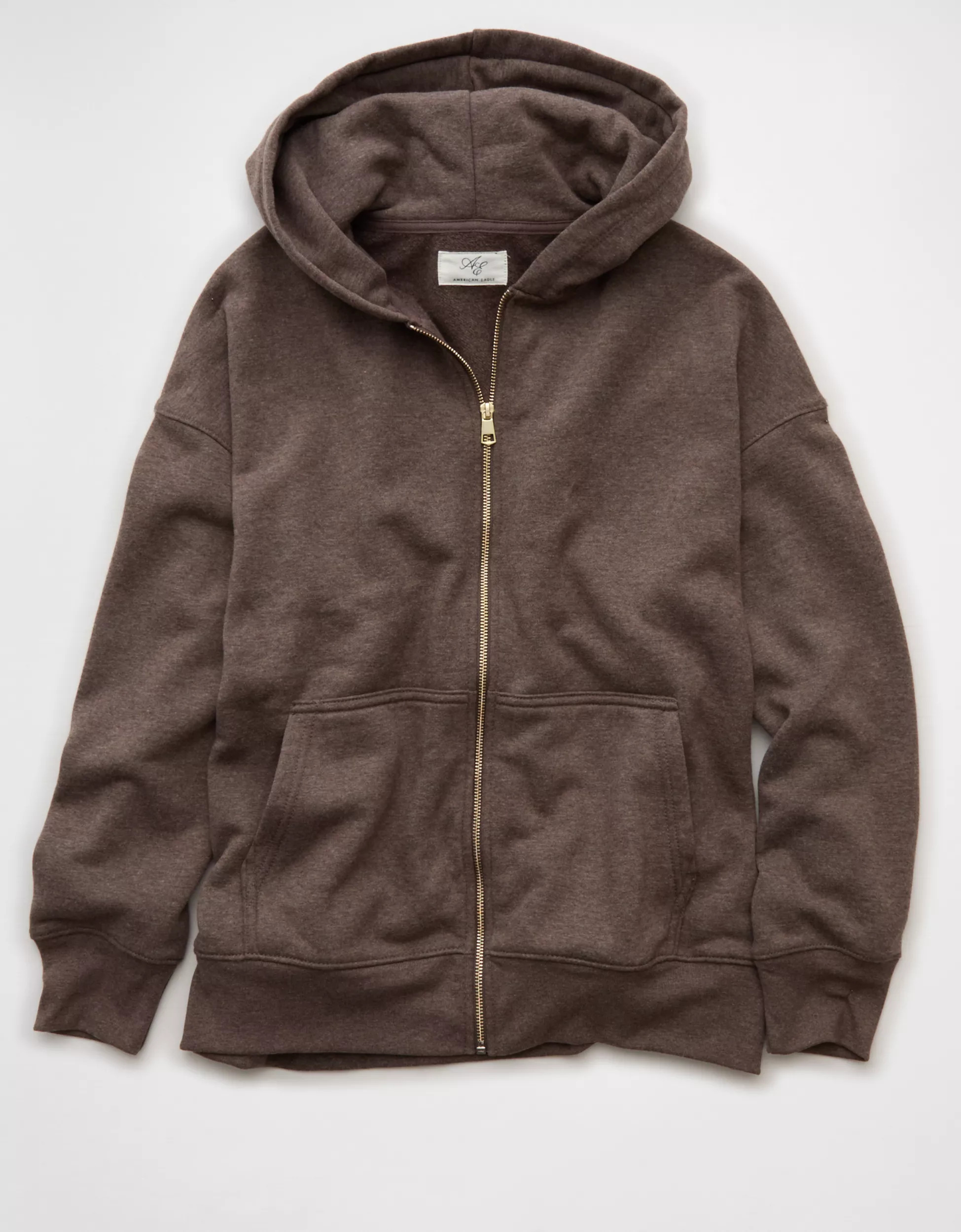 AE Everyday Luxe Oversized Zip-Up Hoodie | American Eagle Outfitters (US & CA)