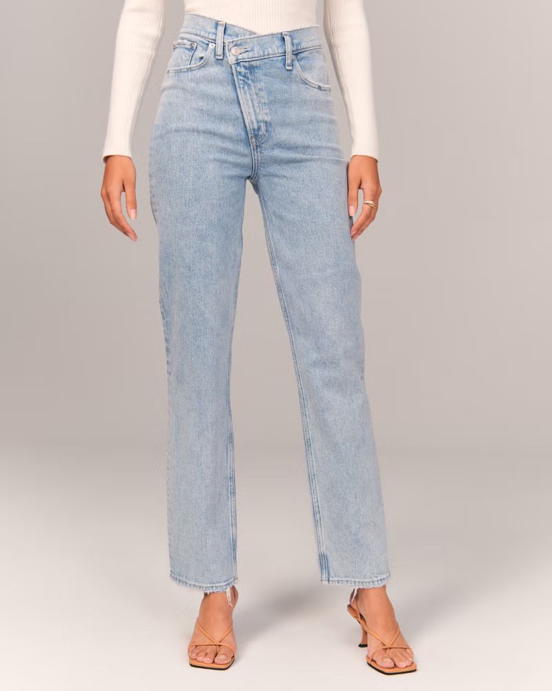 Women's 90s Ultra High Rise Straight Jeans | Women's Bottoms | Abercrombie.com | Abercrombie & Fitch (US)