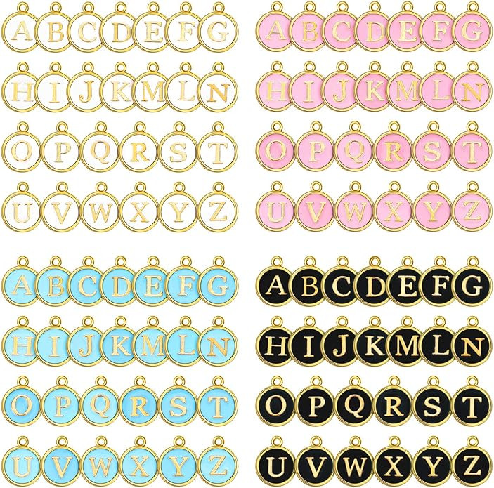 Hicarer 104 Pieces Letter Charms For Jewelry Making Charm for Bracelet Initial Charms Alphabet Ch... | Amazon (US)
