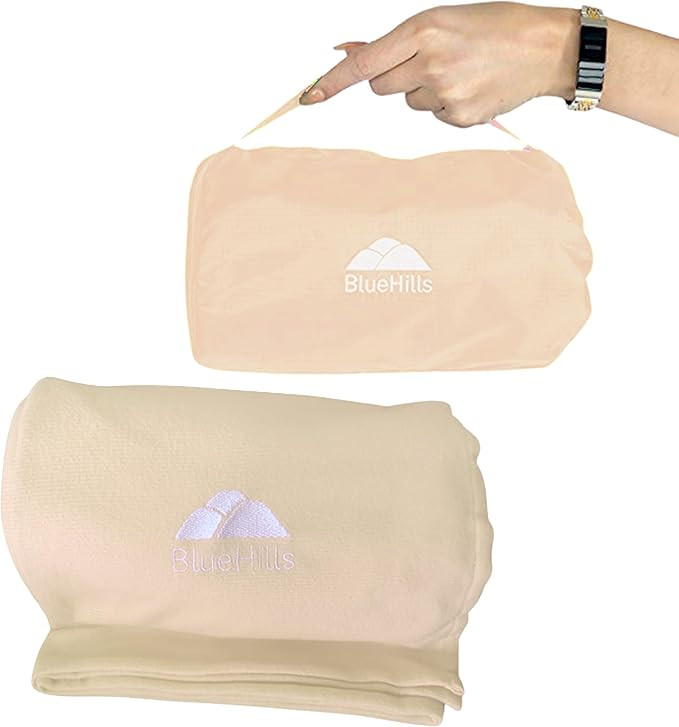 BlueHills Ultra Compact Travel Blanket Pillow for Airplane Traveling Essential Long Flight Trip T... | Amazon (US)