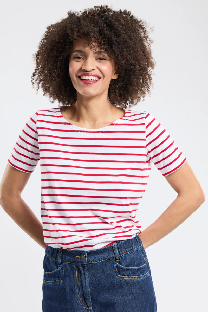 Shirt im Marine-Stil - aus leichter Baumwolle - Damen - BLANC/BRAISE | Armor-lux (DE)