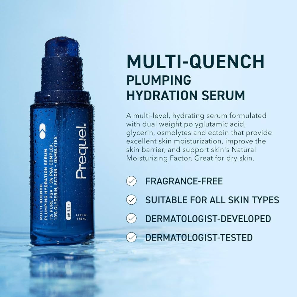 Prequel Skin Multi-Quench Plumping Hydration Serum for Face. Intensive Hydrating Facial Serum for... | Amazon (US)