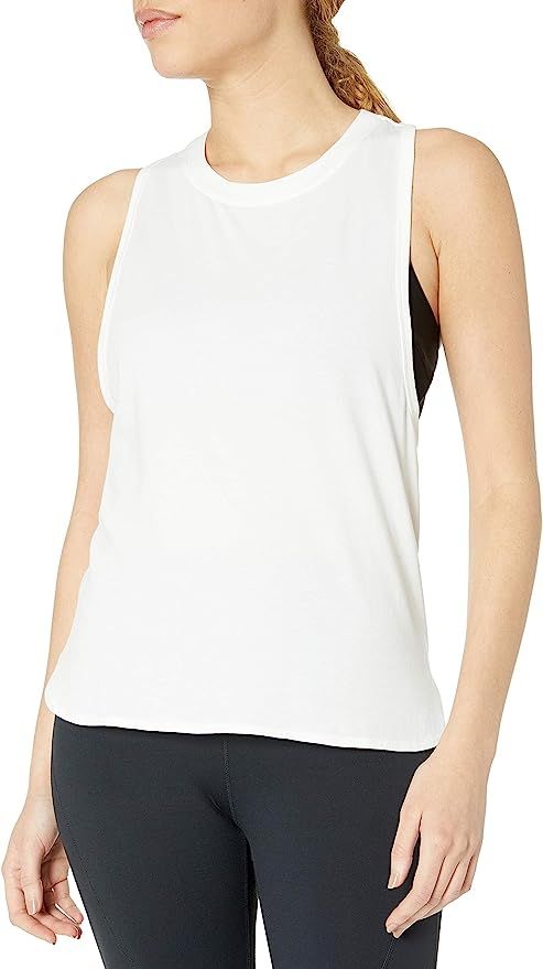 Amazon Brand - Core 10 Women's Pima Cotton Dropped Arm Sleeveless Tank | Amazon (US)
