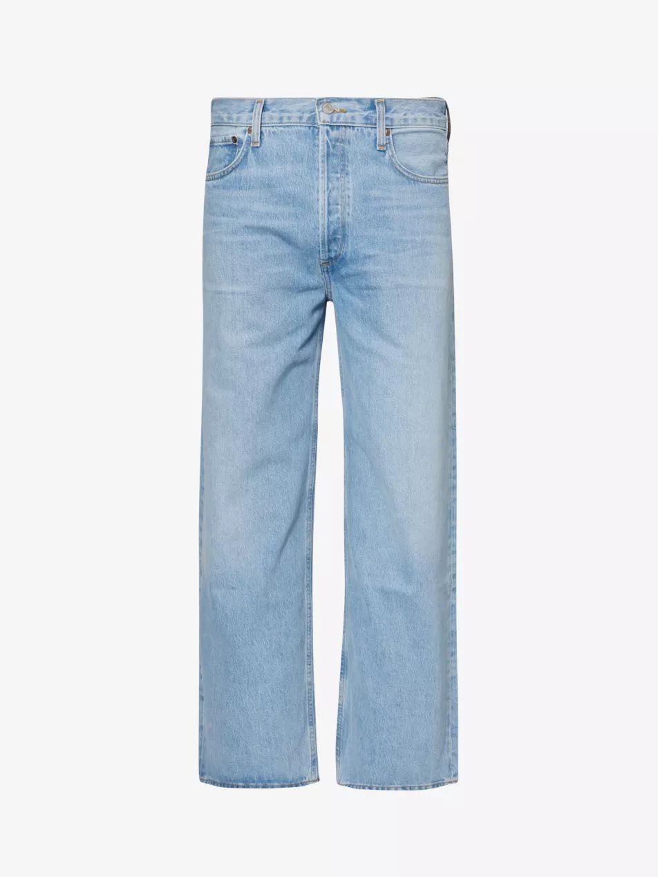 Slunch Baggy wide-leg mid-rise recycled-denim jeans | Selfridges