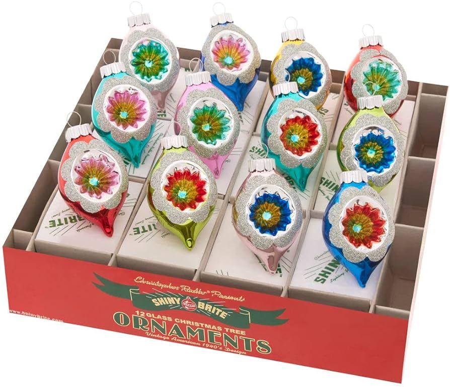 Shiny Brite Christmas Confetti 12 Count 1.75", Decorated Reflector Tulips | Amazon (US)