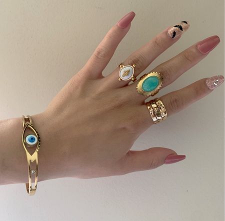 Etsy jewellery finds!
-
Ring stack - gold rings - adjustable rings - non tarnish gold rings - turquoise ring - affordable jewelry- Etsy jewelry - natural stone ring - vintage rings - evil eye pendant - evil eye chain stack - non tarnish necklaces - gold chains 

#LTKStyleTip #LTKFindsUnder50 #LTKTravel