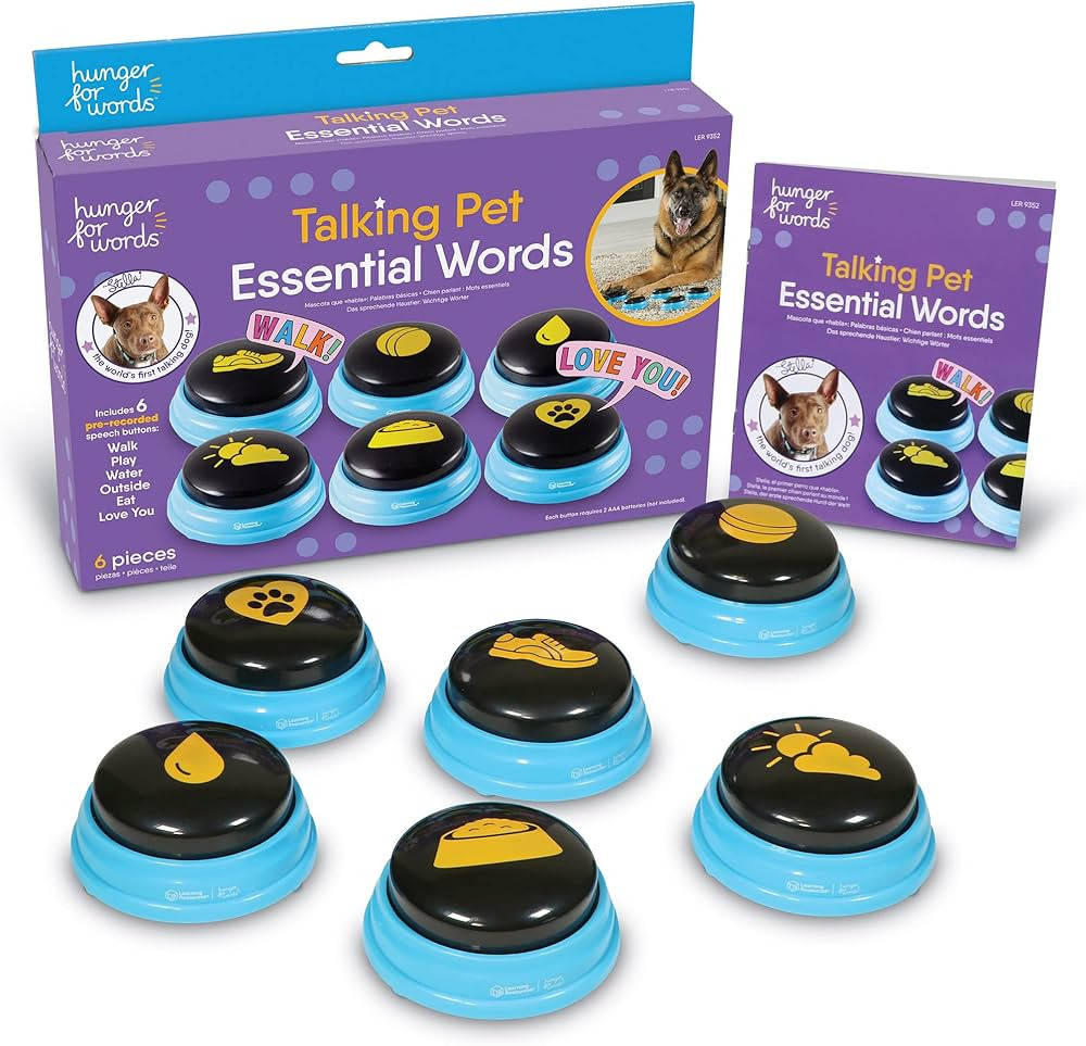 Hunger For Words Talking Pet Essential Words - 6 Piece Set Pre-Recorded Speech Buttons for Dogs, ... | Amazon (US)