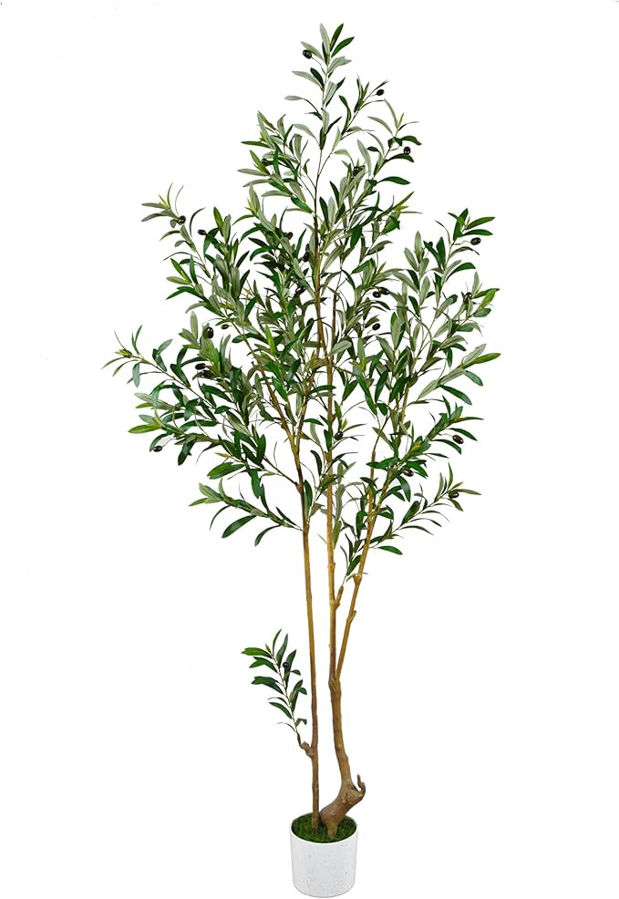 6ft (71”) Artificial Olive Tree, Tall Fake Olive Plant, Faux Olive Silk Tree for Mordern Indoor... | Amazon (US)