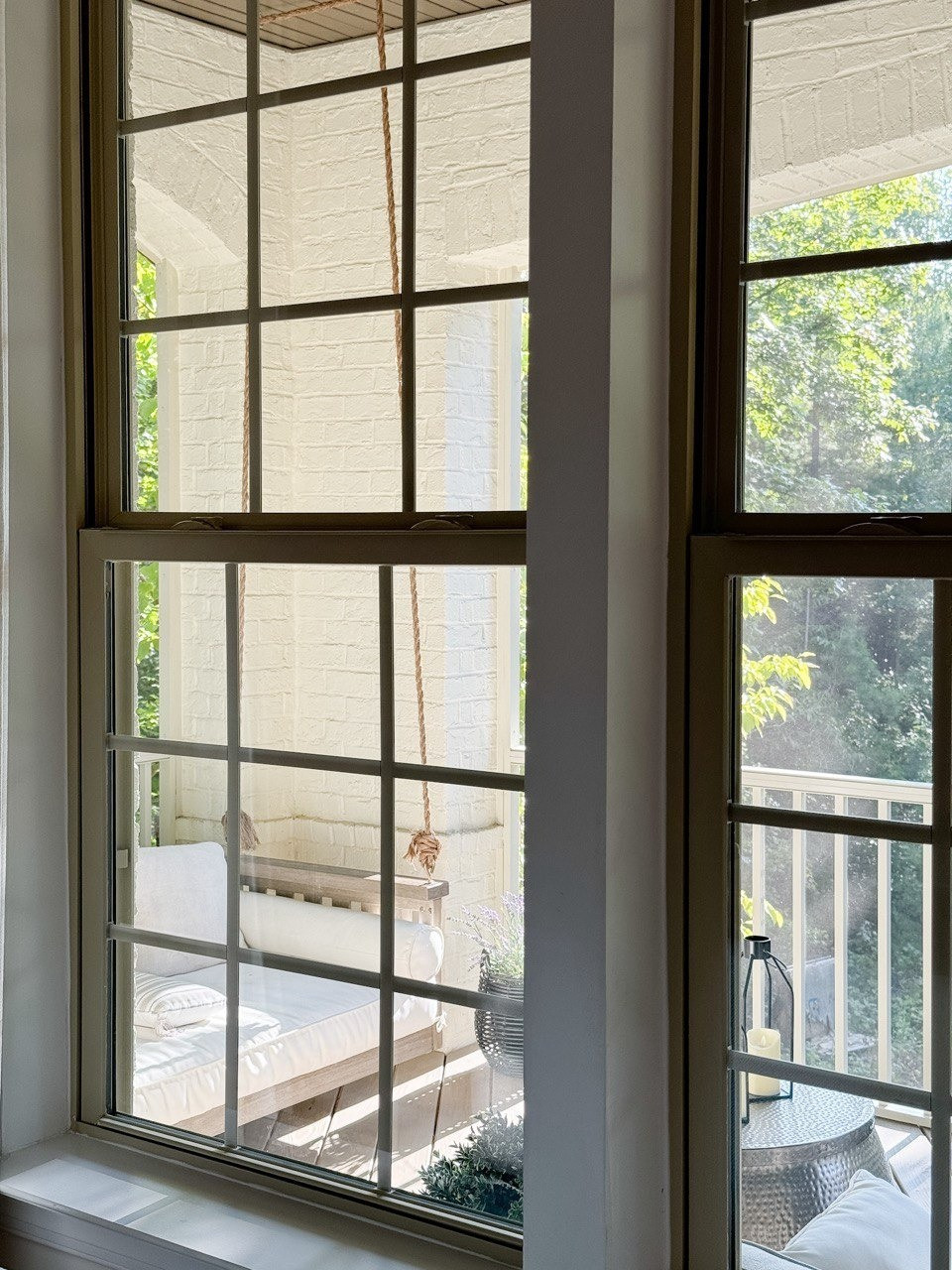 Living Room. Upholstered Sofa, Moss Bolls, Liz Linan Drape Pleated, Ceiling Light, Brass Wire Decorative Bowl, 1 Light Wall Sconce, Cogan Armed Sconce, Area Rug, Moody Trees Framed Wall Canvas Board. 

#LTKHome
