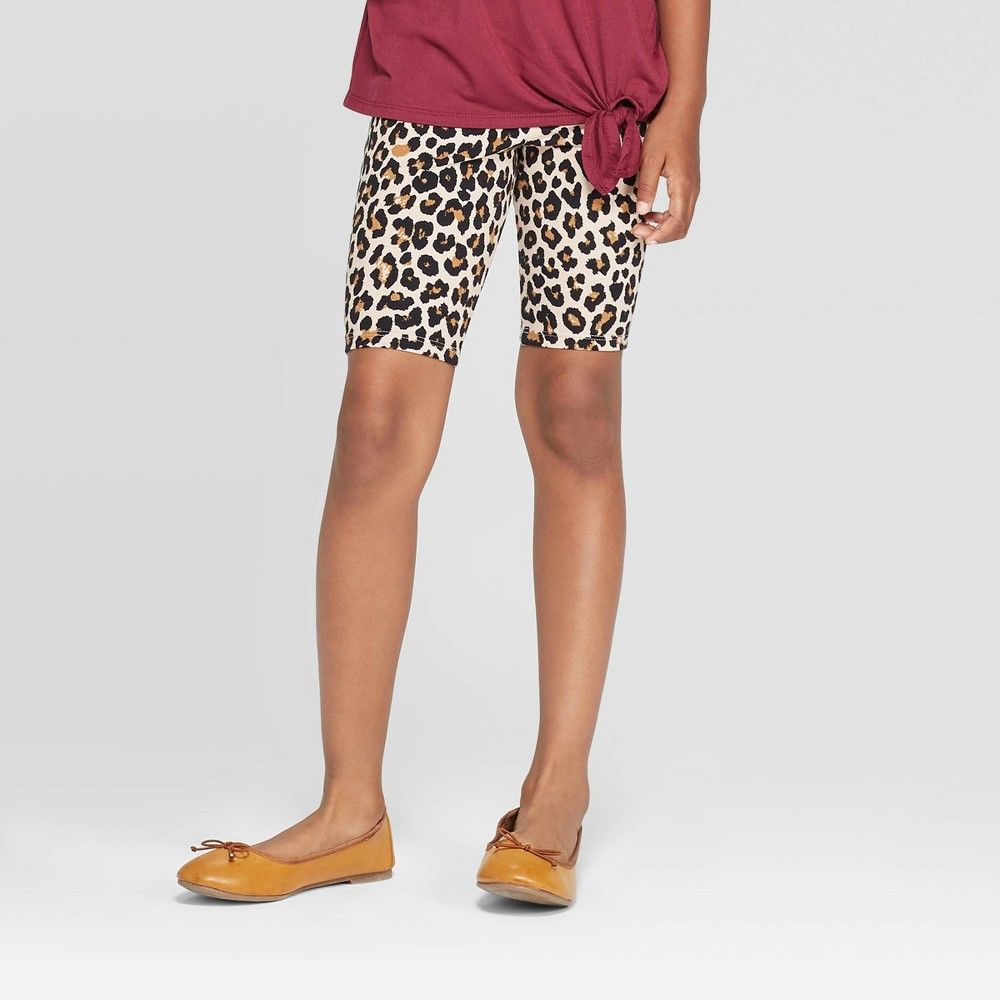 Girls' Pull-on Biker Shorts - art class Brown XL, Girl's | Target