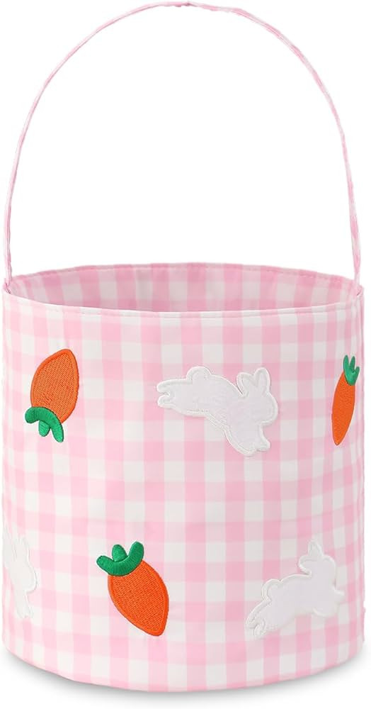 Easter Bunny Basket for Kids,Cute Easter Bucket Bags with Rabbit Ears for Easter Eggs Hunting,Eas... | Amazon (US)