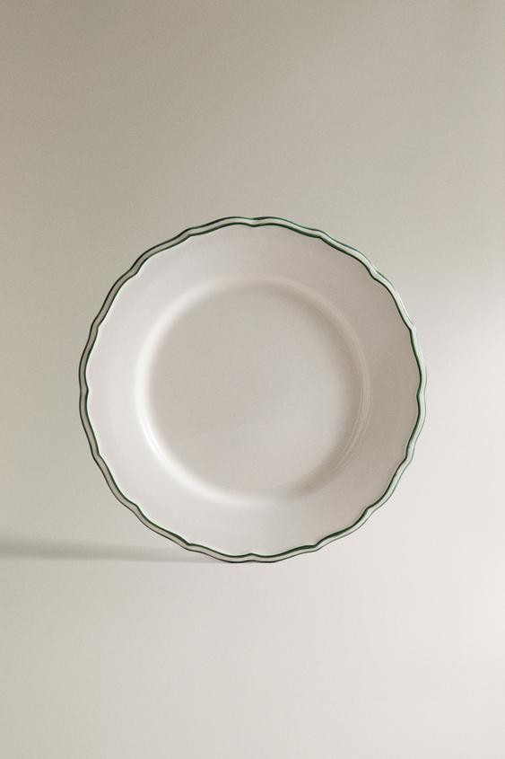 EARTHENWARE DINNER PLATE WITH CONTRASTING RIM | Zara US
