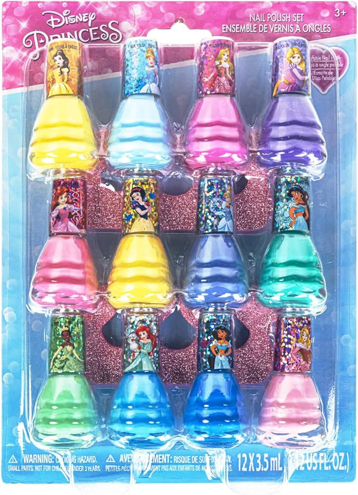 Townley Girl Disney Princess Non-Toxic Water Based Peel Off Quick Dry Nail Polish with Nail Separ... | Amazon (US)