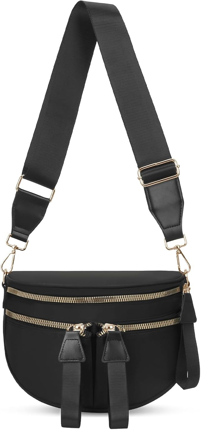 Duyijiff Checkered Bum Bag - Checkered Crossbody Bags for Women Checker Fanny Pack Bumbag (B01 Bl... | Amazon (US)