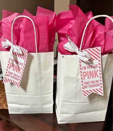 Pink themed gift bag for #teacherappreciation week! Sun fun to make and give to our deserving teachers! 

#LTKFindsUnder50 #LTKFindsUnder100 #LTKSeasonal