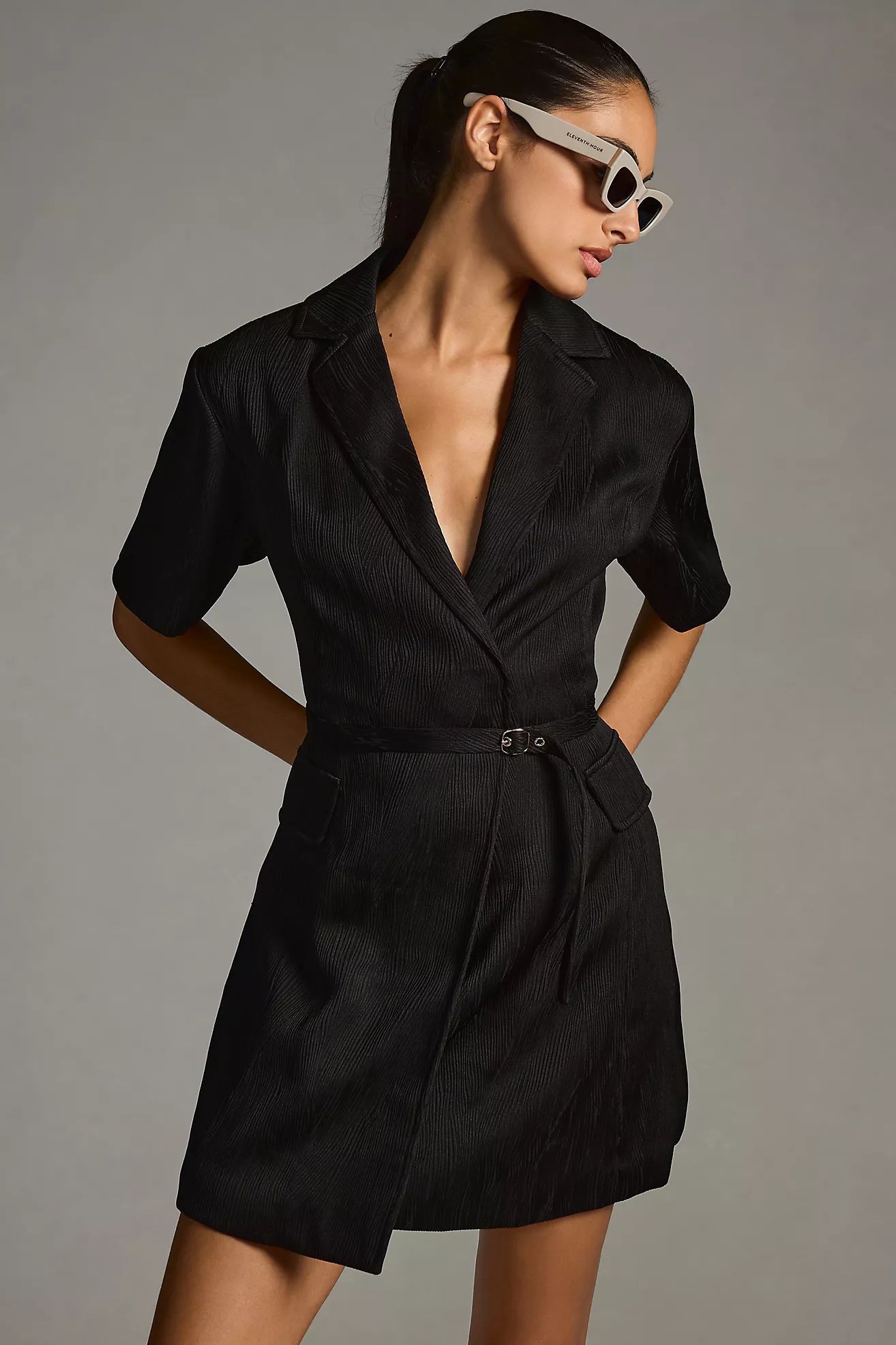 4SI3NNA Lorenzo Short-Sleeve Belted Blazer Dress | Anthropologie (US)