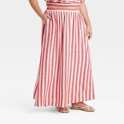 Women's Linen Maxi A-Line Skirt - Ava & Viv™ | Target