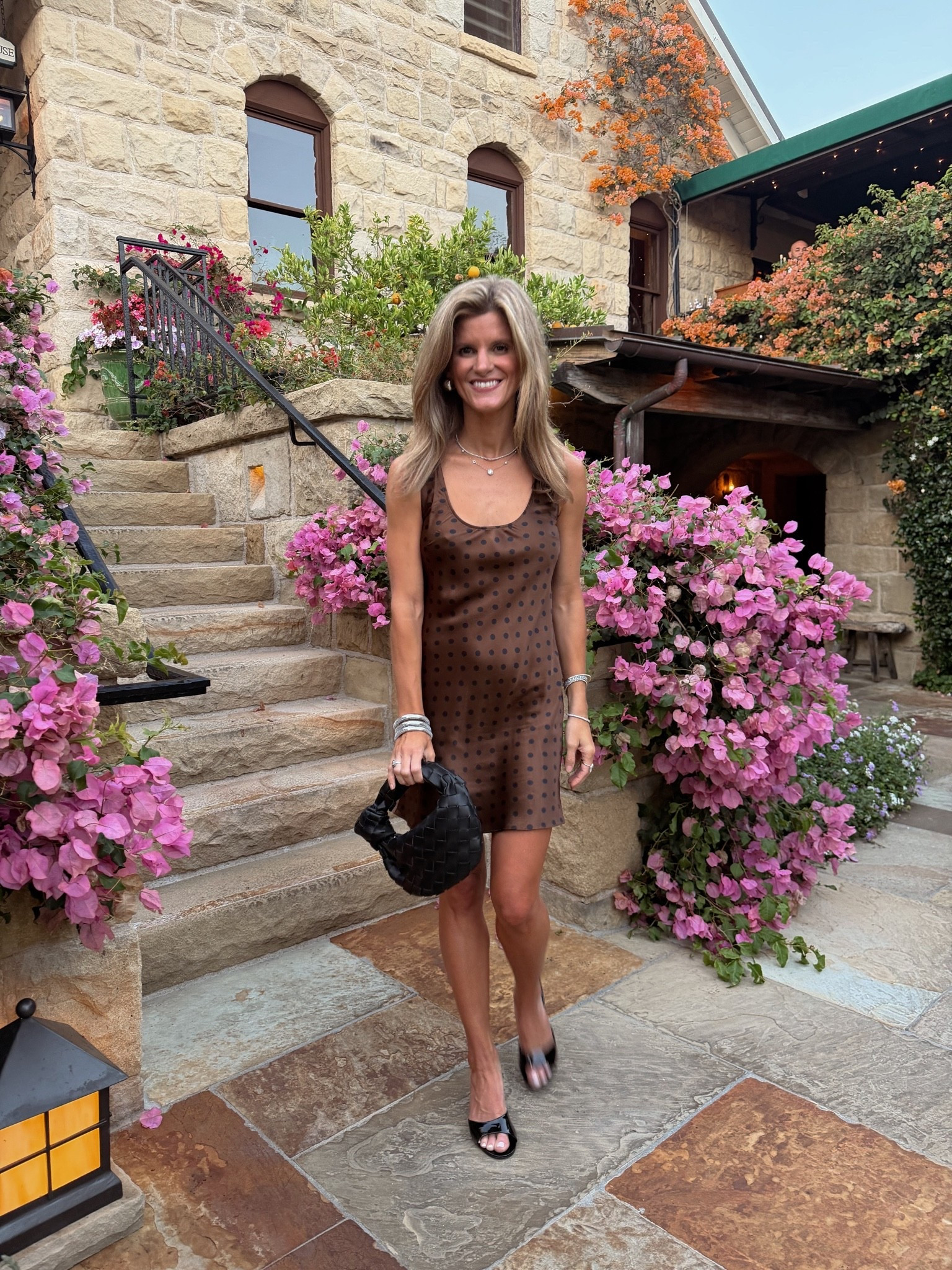 Reformation silk polka dot dress