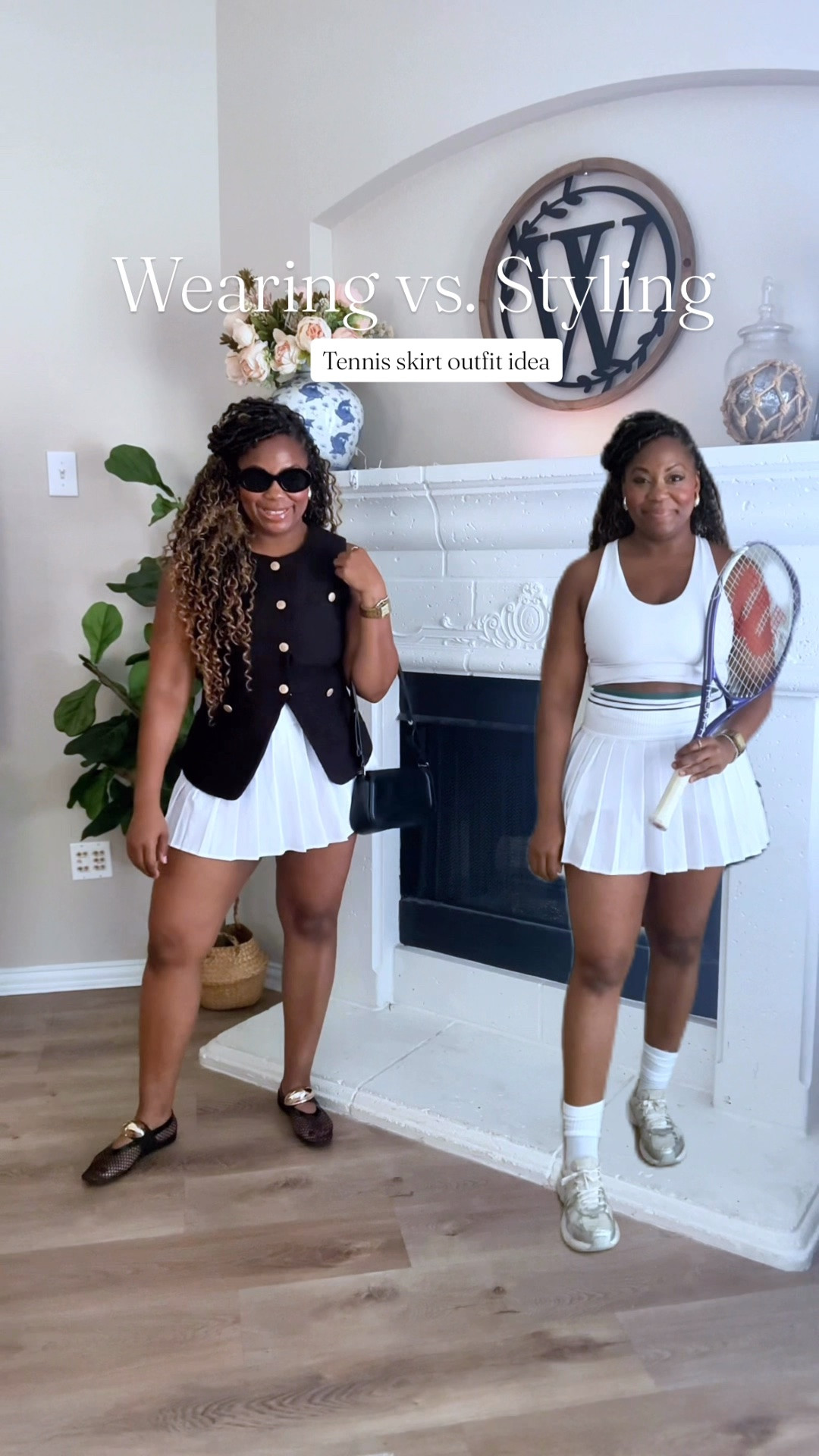 Comfy chic, white tennis skirt outfit idea🖤🤍✨

#LTKootd #LTKActive