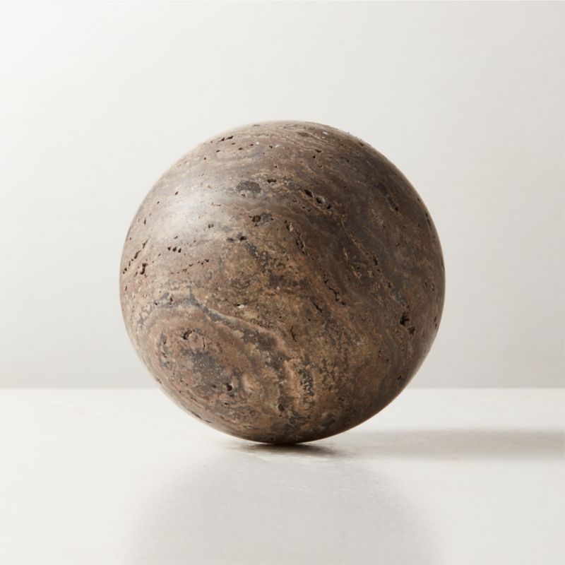 Grey Travertine Decorative Sphere | CB2 | CB2