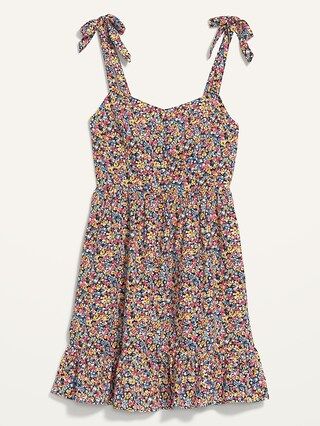 Tie-Shoulder Fit &#x26; Flare Floral Cami Mini Dress for Women | Old Navy (US)