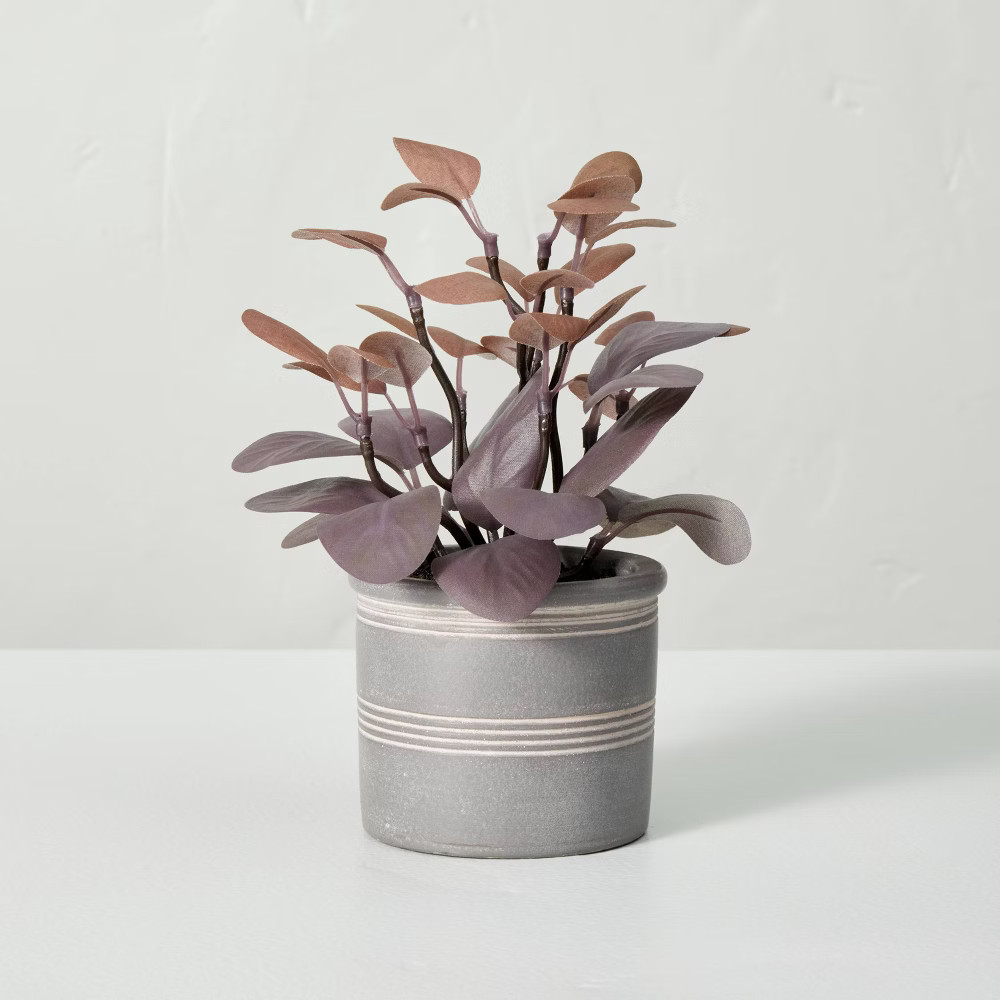 7.5"" x 4"" Mini Faux Maroon Hoya Leaf Potted Plant - Hearth & Hand with Magnolia | Target