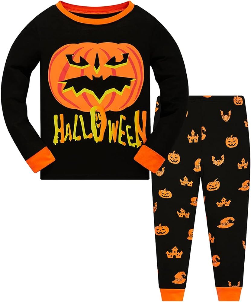 Little Boys Halloween Pajamas Glow in The Dark Skeleton Toddler Kids Pjs Sets 100% Cotton Sleepwe... | Amazon (US)